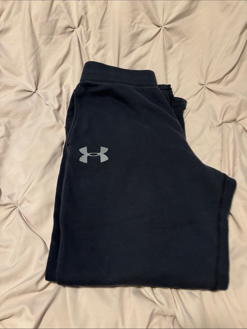 Under Armour Black Mens Sweatpants with Gray Logo